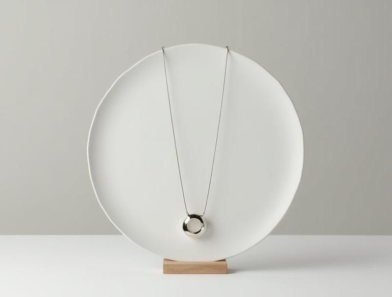 Handcrafted minimalist silver necklace